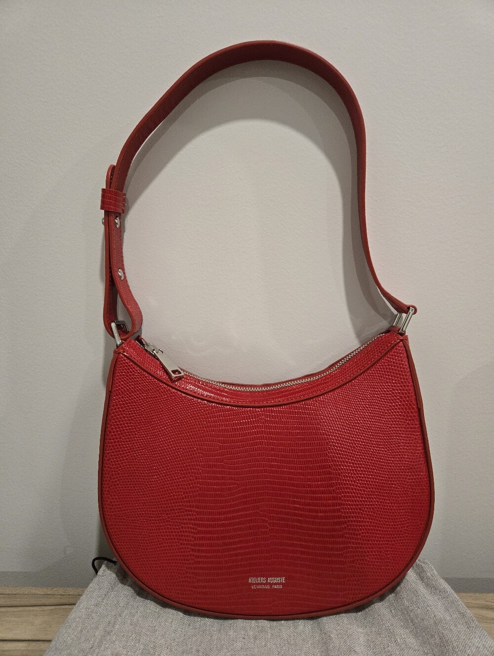 Ateliers Auguste Marceau Bag In Limited Edition Red Lizard Embossed Leather